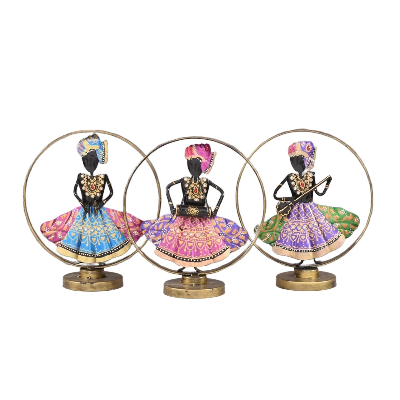 Rajasthani Folk Musician Trio in Circular Frame