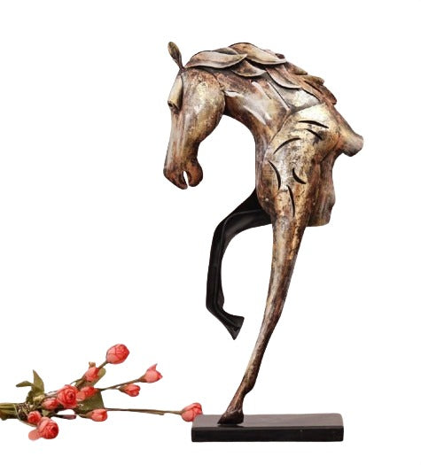Majestic Iron Horse Sculpture – Antique Finish Home Decor Accent